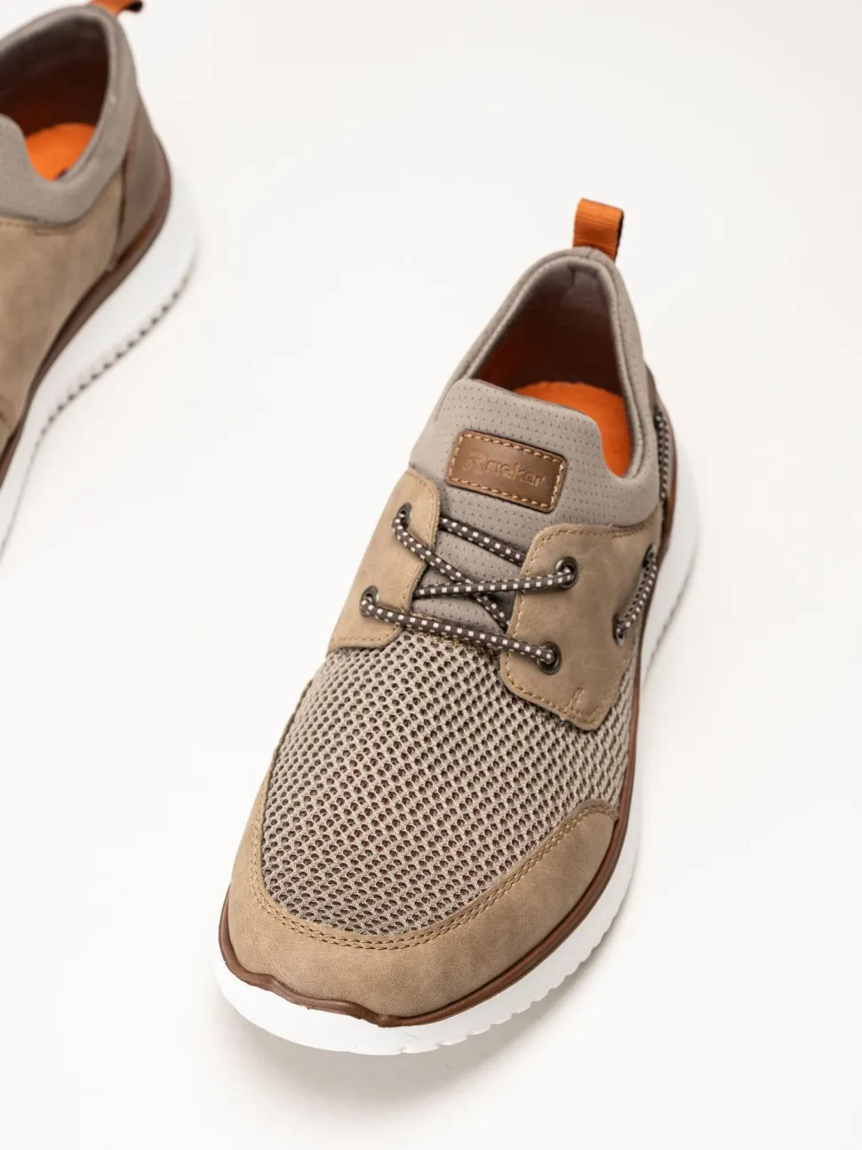 Rieker - Beige sneakers i textil
