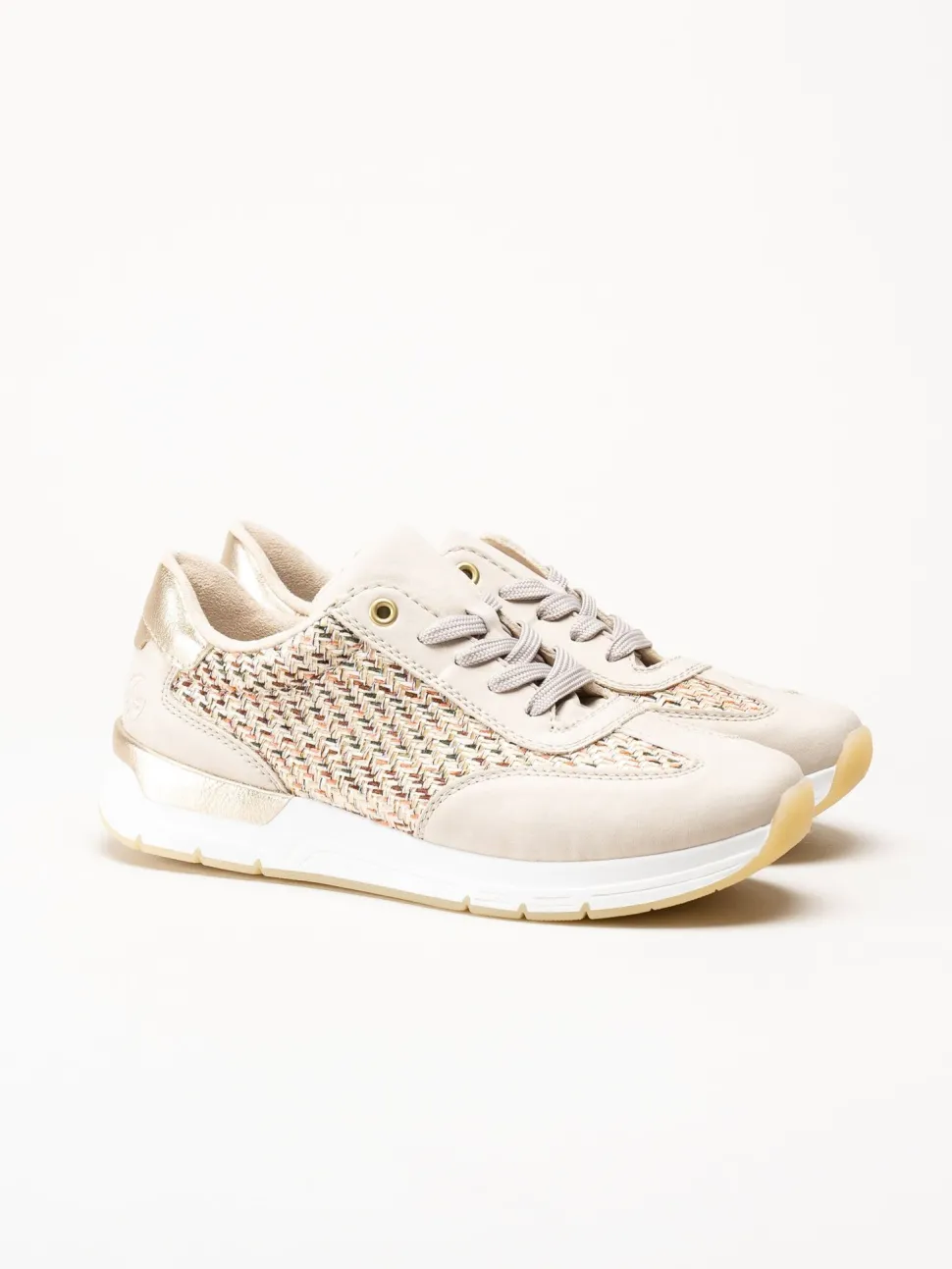 Rieker - Beige sneakers i textil