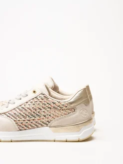 Rieker - Beige sneakers i textil