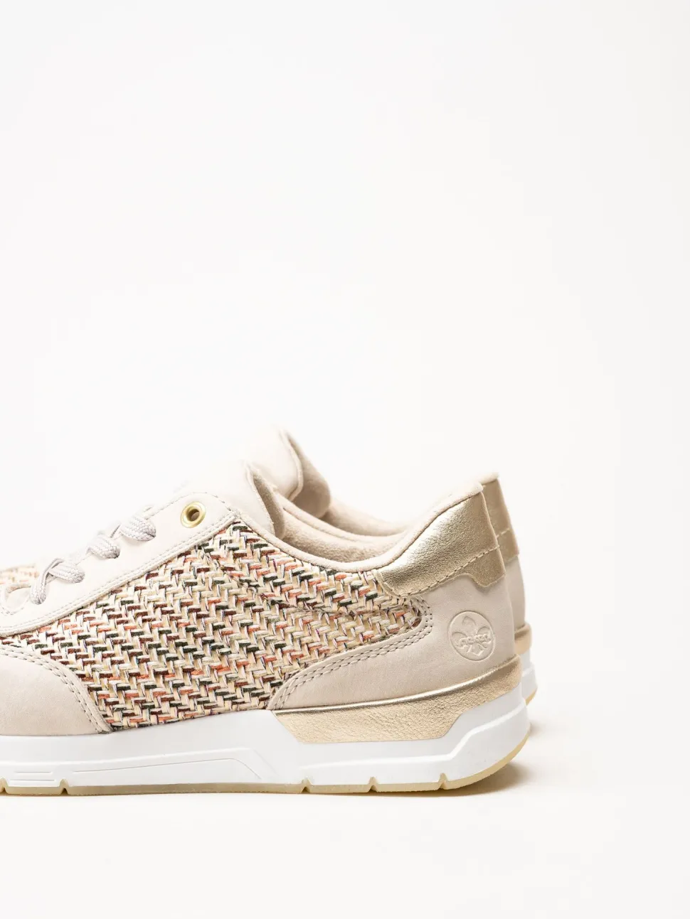 Rieker - Beige sneakers i textil