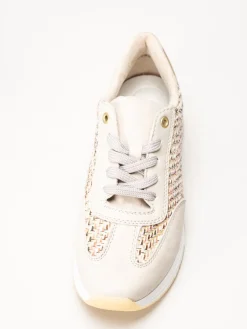 Rieker - Beige sneakers i textil