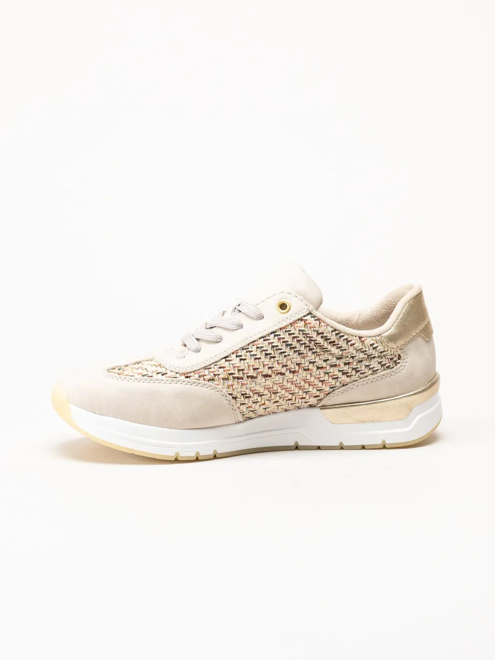 Rieker - Beige sneakers i textil