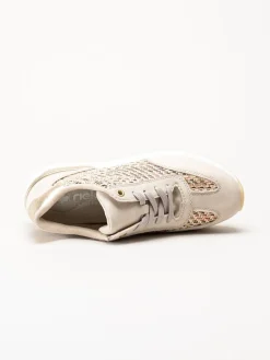 Rieker - Beige sneakers i textil