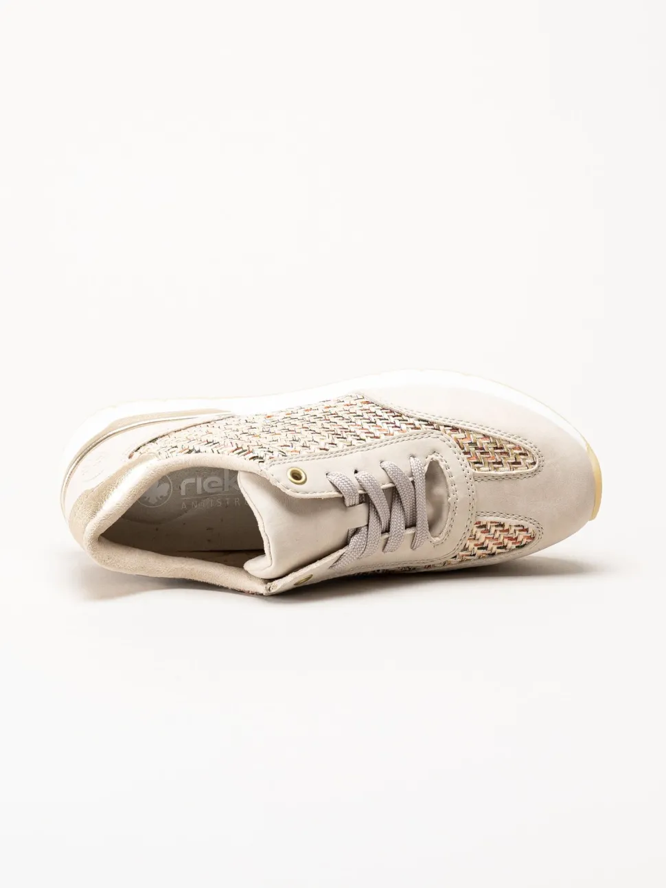 Rieker - Beige sneakers i textil