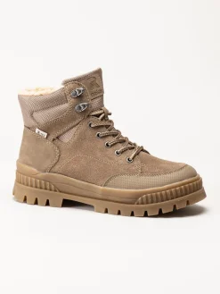 Rieker - Beige varmfodrade kängor i mocka