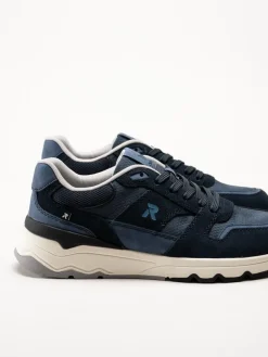 Rieker - Blå retrosneaker i mesh