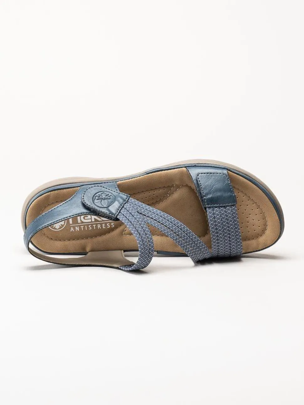 Rieker - Blå sandaler med resårremmar