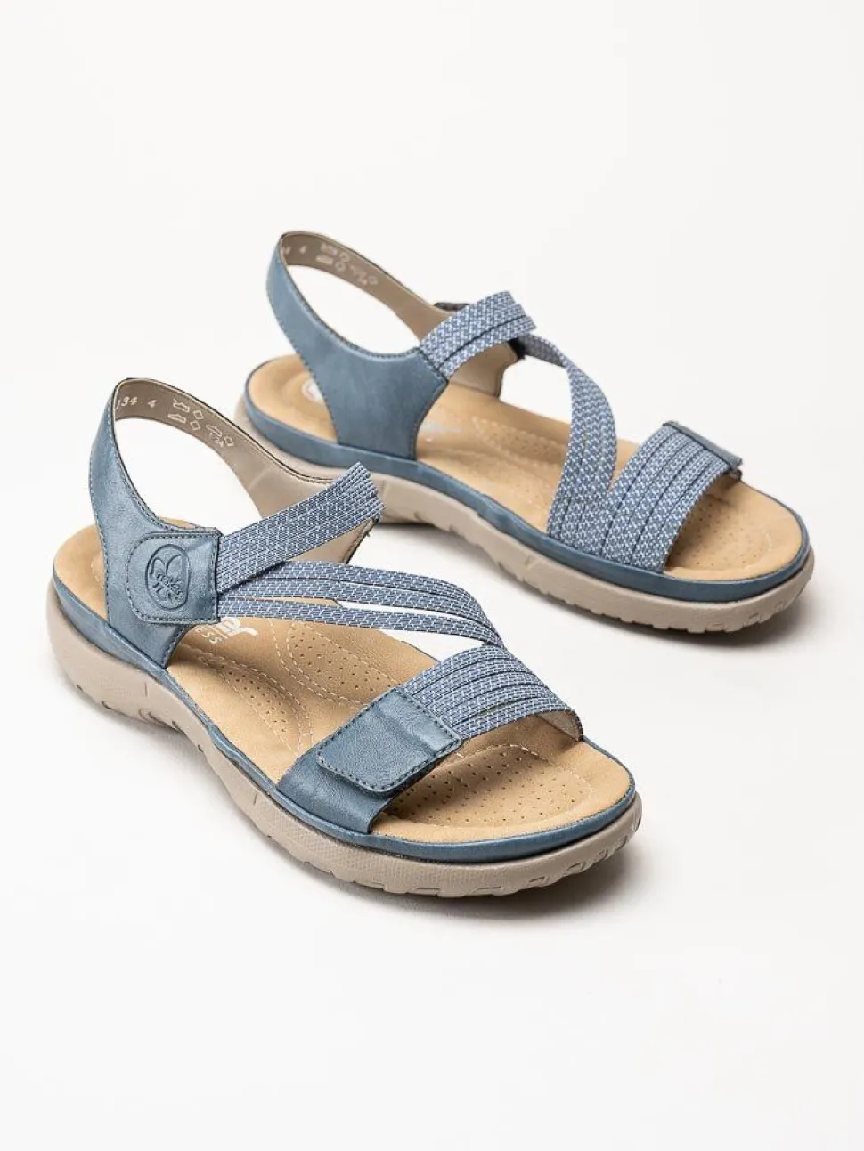 Rieker - Blå sandaler med resårremmar