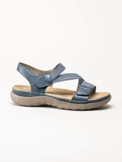 Rieker - Blå sandaler med resårremmar