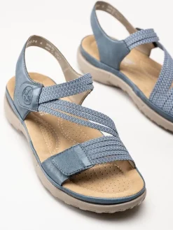 Rieker - Blå sandaler med resårremmar