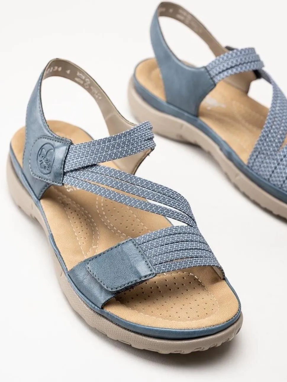 Rieker - Blå sandaler med resårremmar