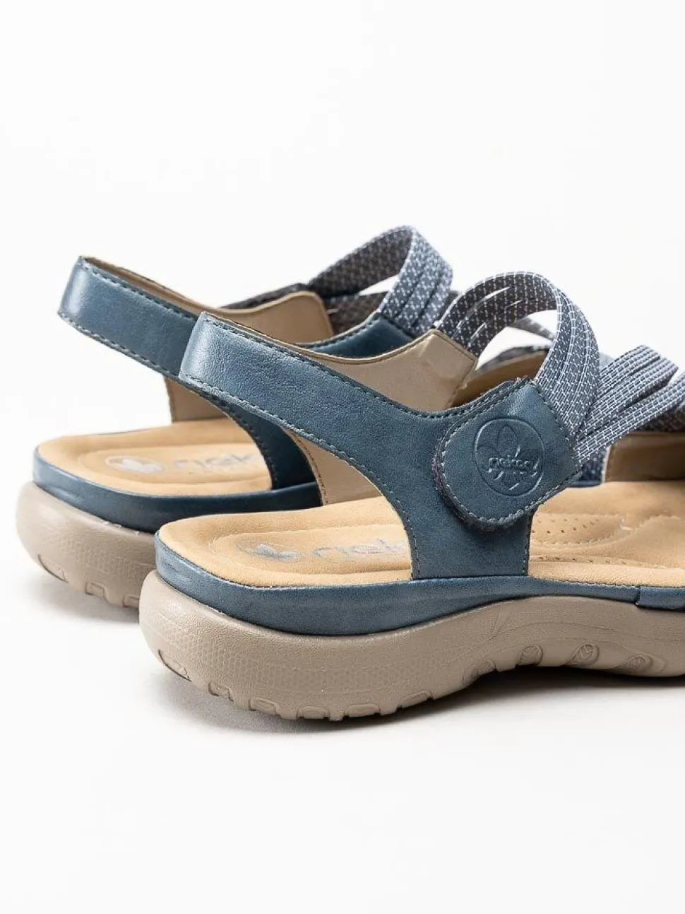 Rieker - Blå sandaler med resårremmar