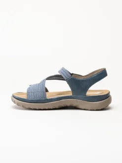 Rieker - Blå sandaler med resårremmar
