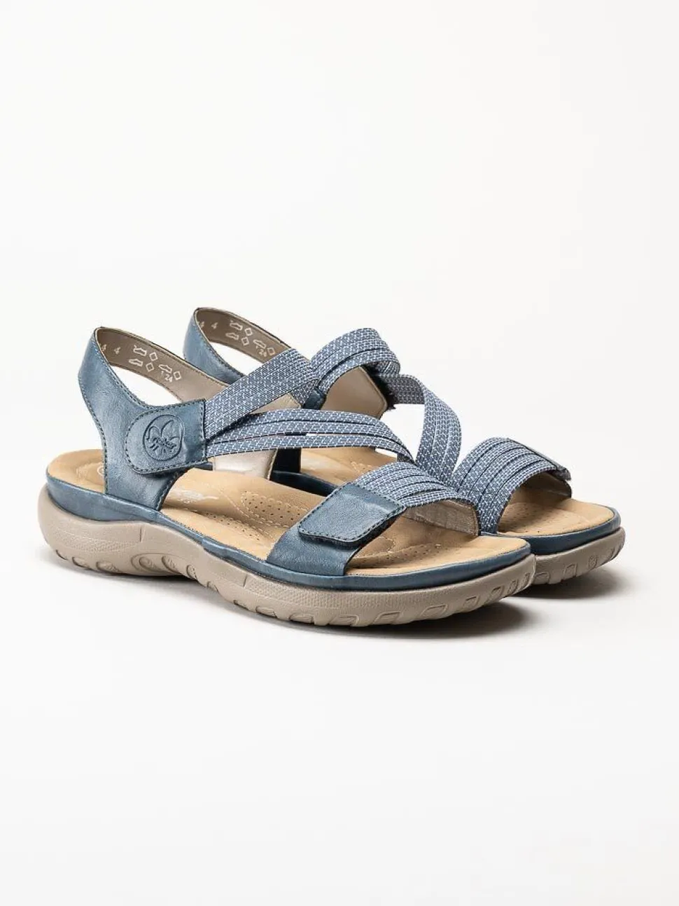 Rieker - Blå sandaler med resårremmar
