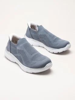 Rieker - Blå slip on skor i textil