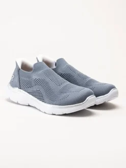 Rieker - Blå slip on skor i textil
