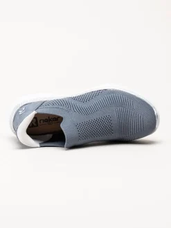 Rieker - Blå slip on skor i textil