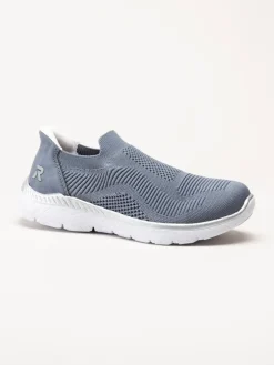 Rieker - Blå slip on skor i textil