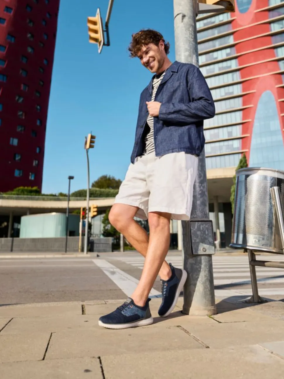Rieker - Blå slip on sneakers