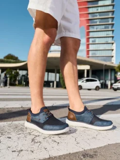 Rieker - Blå sneakers i textil