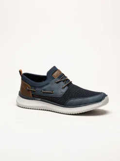 Rieker - Blå sneakers i textil