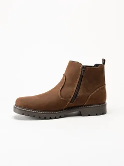 Rieker - Bruna fodrade Chelsea boots i oljad nubuck