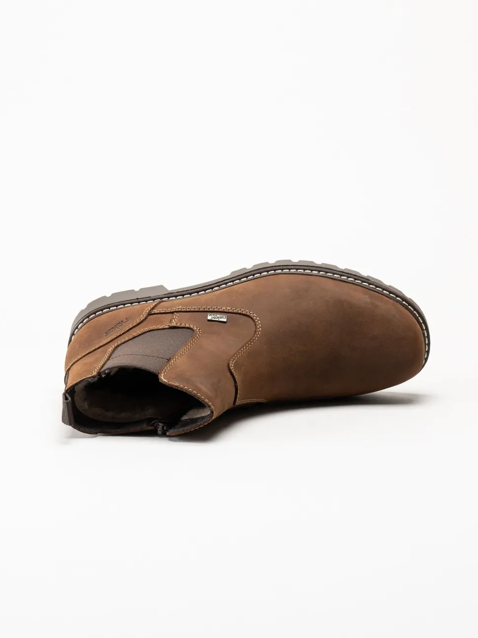 Rieker - Bruna fodrade Chelsea boots i oljad nubuck