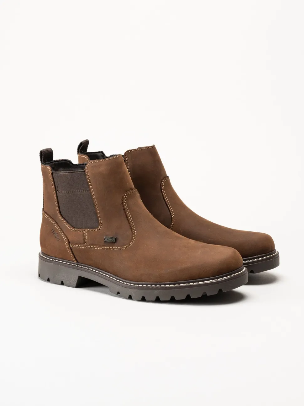 Rieker - Bruna fodrade Chelsea boots i oljad nubuck