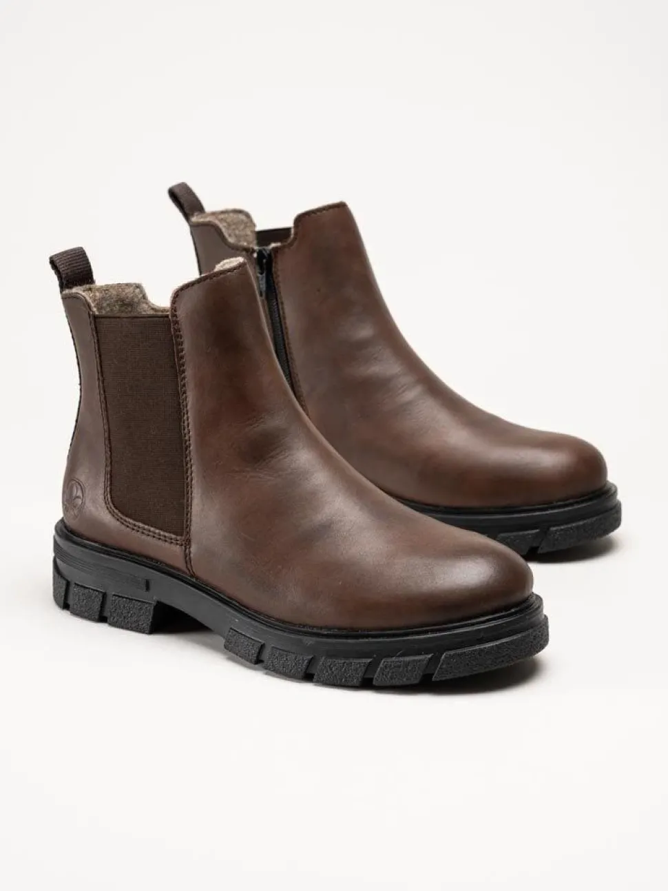 Rieker - Bruna grova chelsea boots i skinn