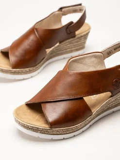Rieker - Bruna kilklackade sandaletter