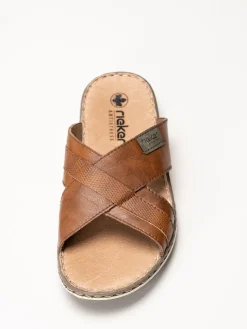 Rieker - Bruna sandaler i skinn