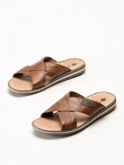 Rieker - Bruna sandaler i skinn