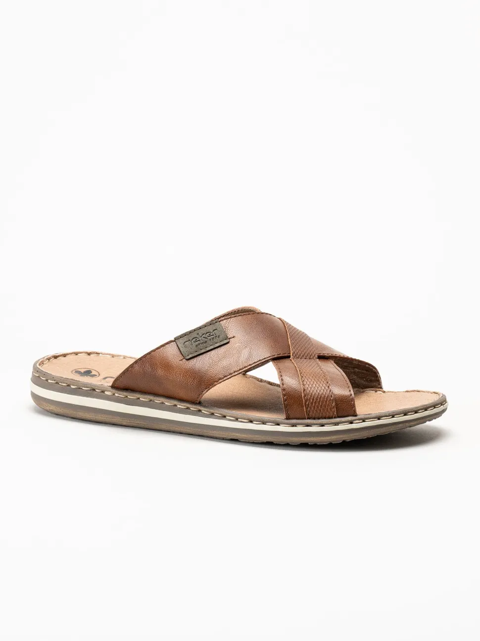 Rieker - Bruna sandaler i skinn