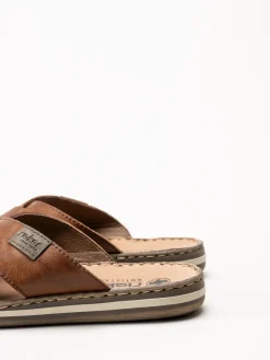 Rieker - Bruna sandaler i skinn