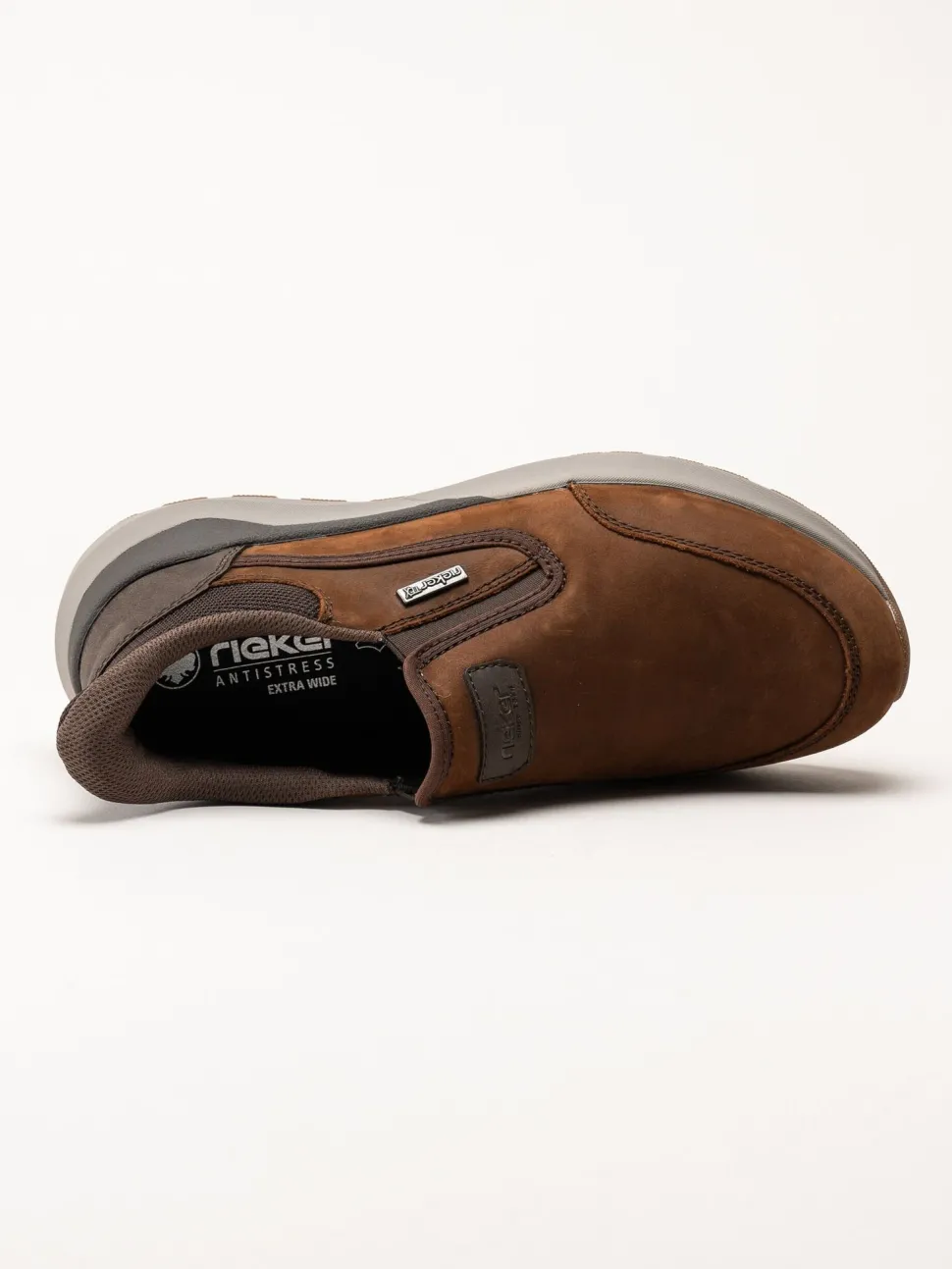 Rieker - Bruna slip on promenadskor i oljad nubuck