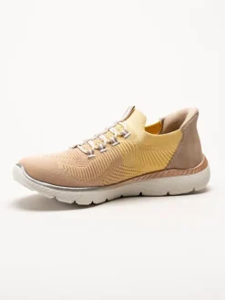 Rieker - Flerfärgade gula slip on skor i textil