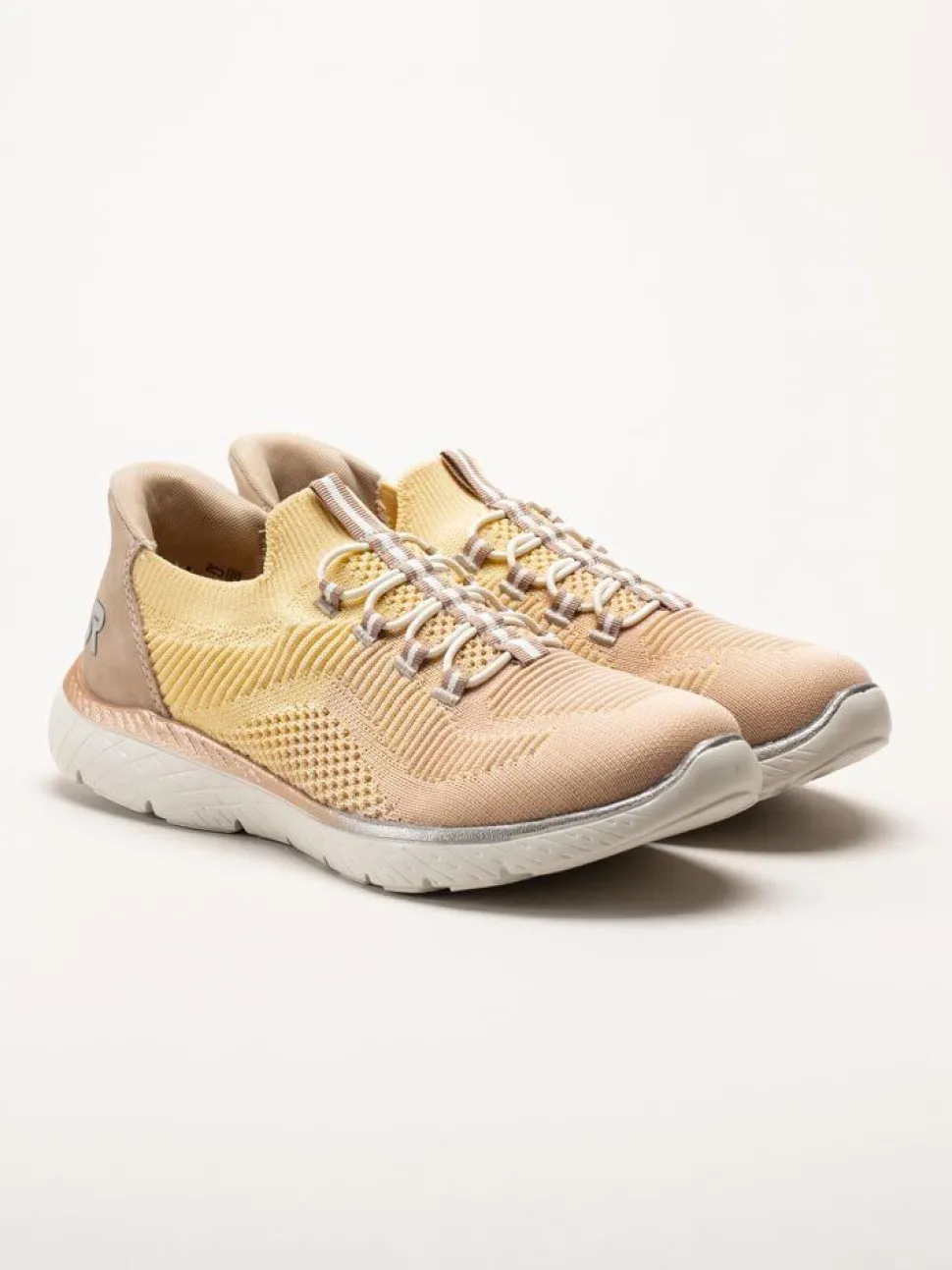 Rieker - Flerfärgade gula slip on skor i textil
