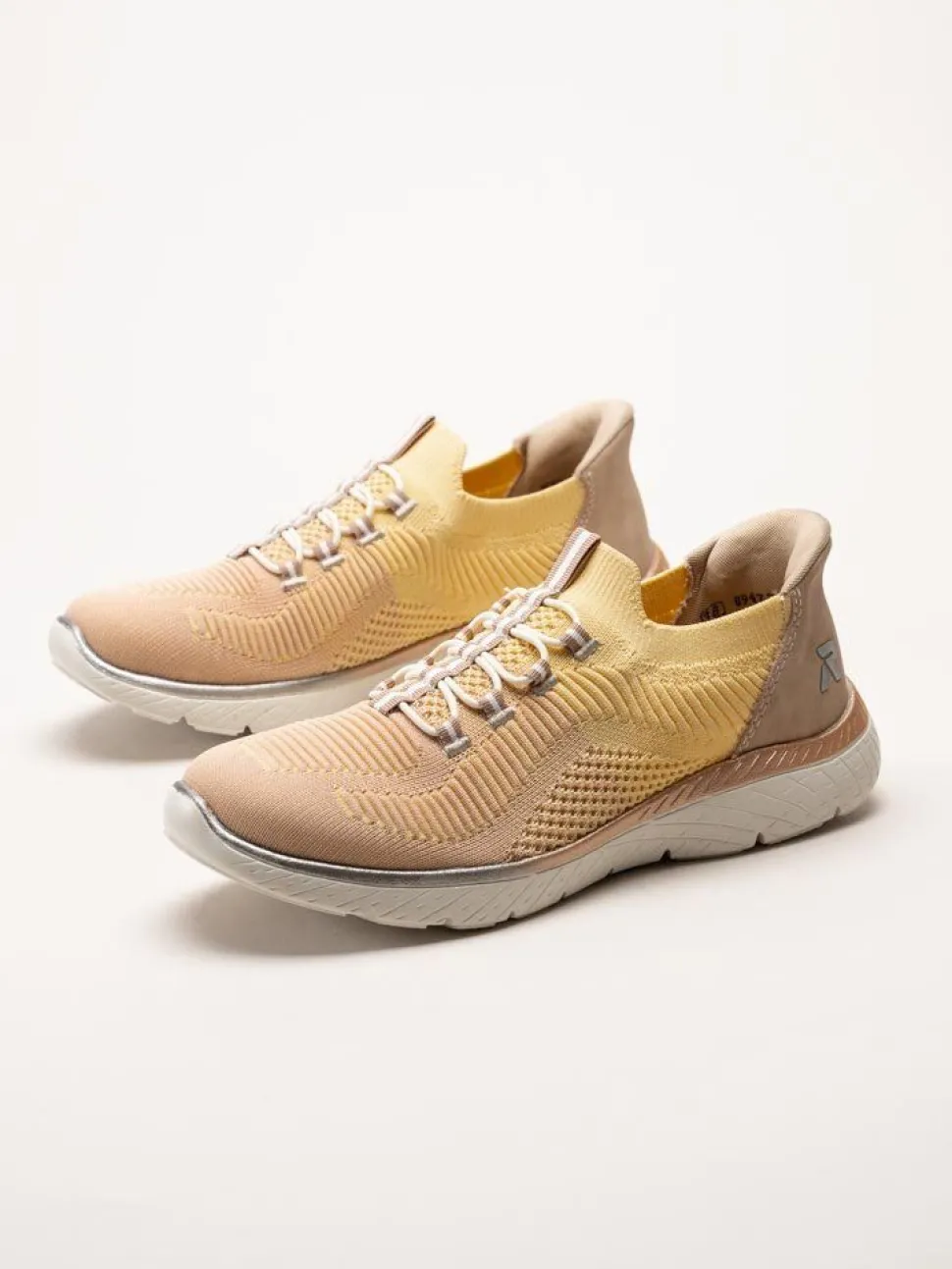 Rieker - Flerfärgade gula slip on skor i textil