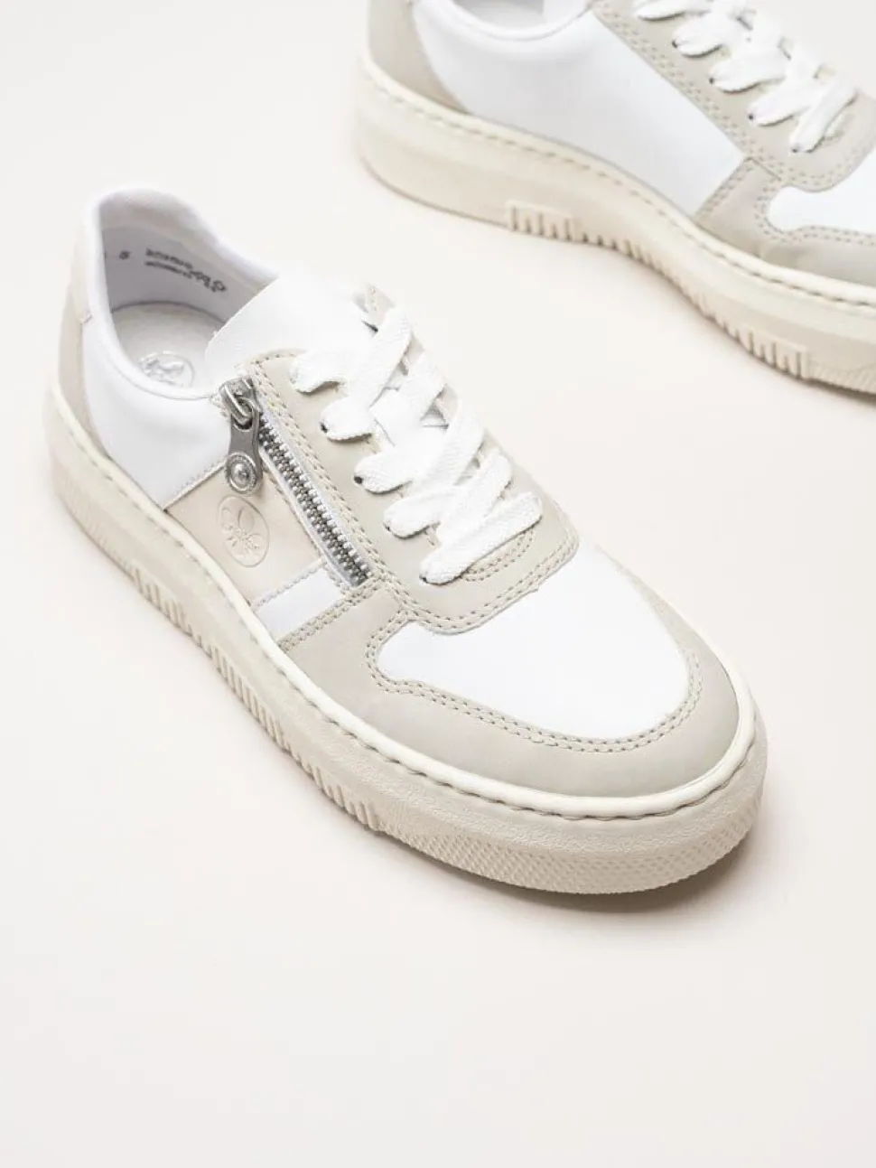 Rieker - Flerfärgad vita platåsneakers