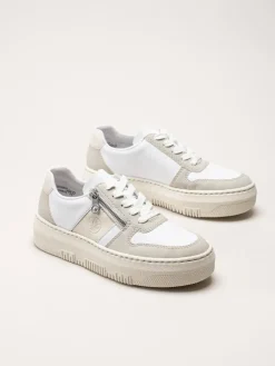 Rieker - Flerfärgad vita platåsneakers