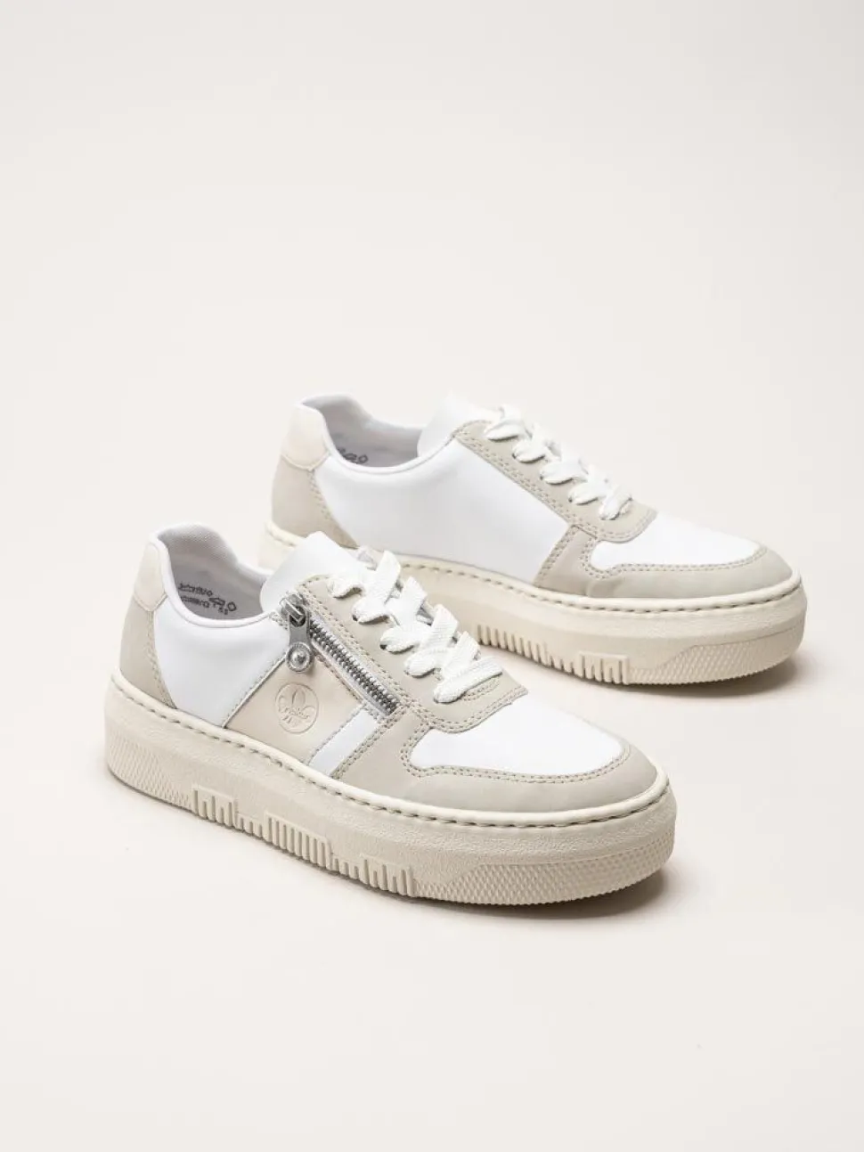 Rieker - Flerfärgad vita platåsneakers