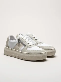 Rieker - Flerfärgad vita platåsneakers