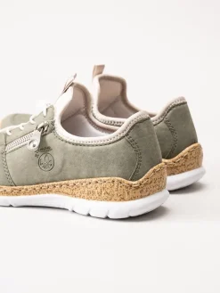 Rieker - Gröna sneakers i skinnimitation