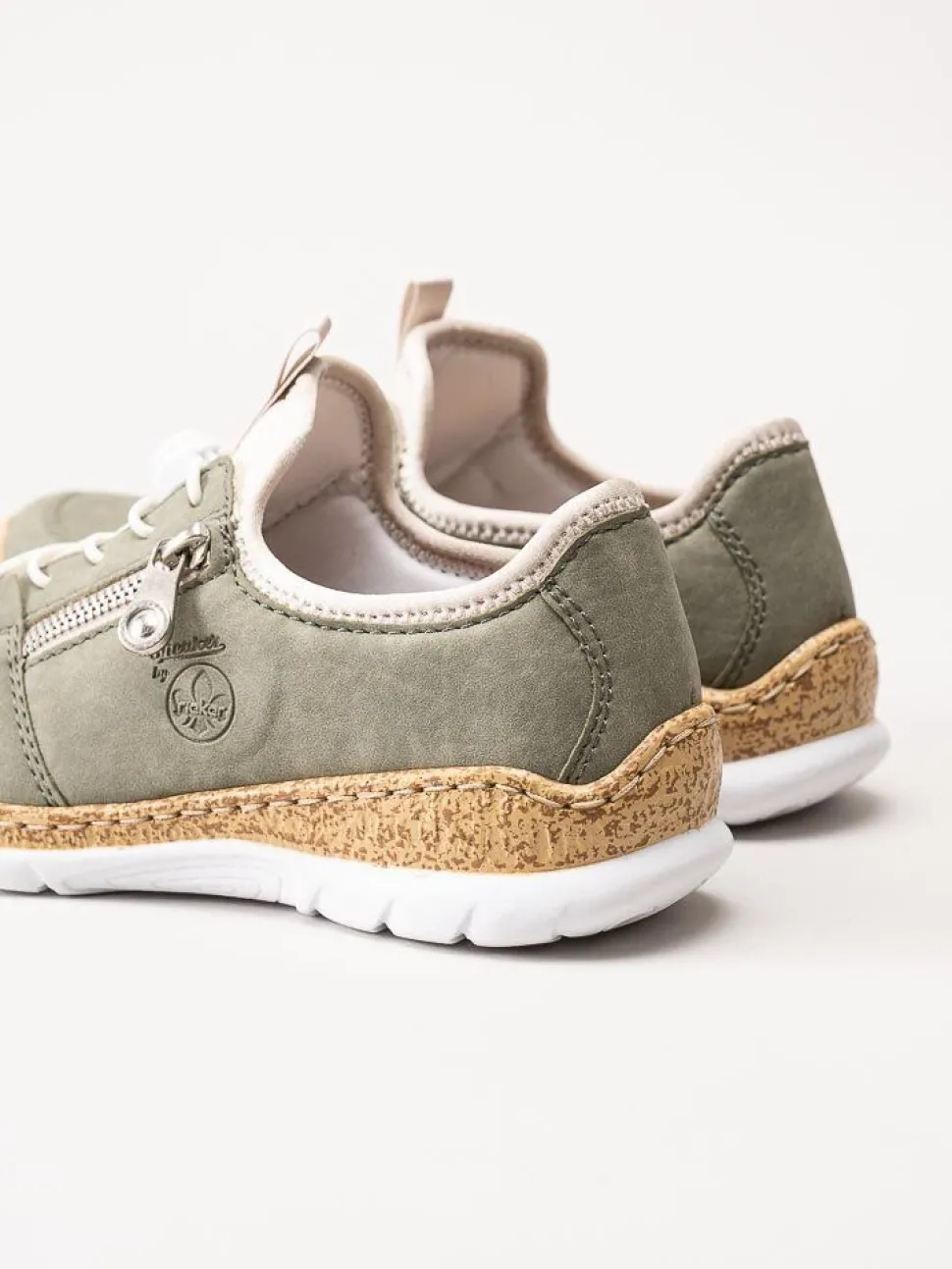 Rieker - Gröna sneakers i skinnimitation