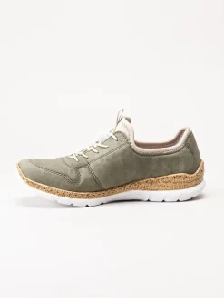 Rieker - Gröna sneakers i skinnimitation