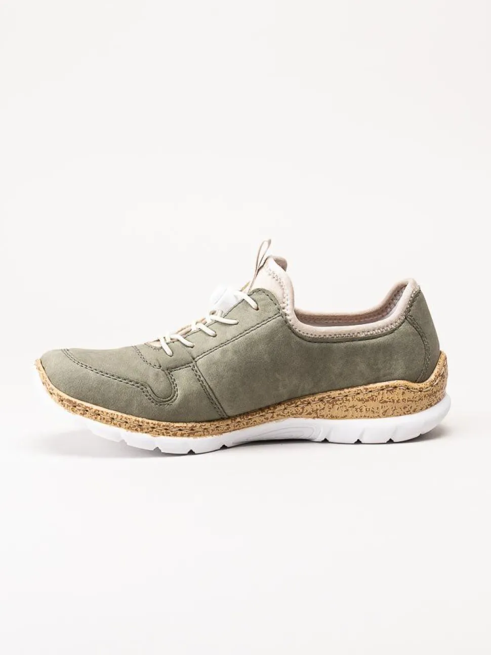 Rieker - Gröna sneakers i skinnimitation