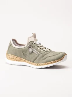 Rieker - Gröna sneakers i skinnimitation