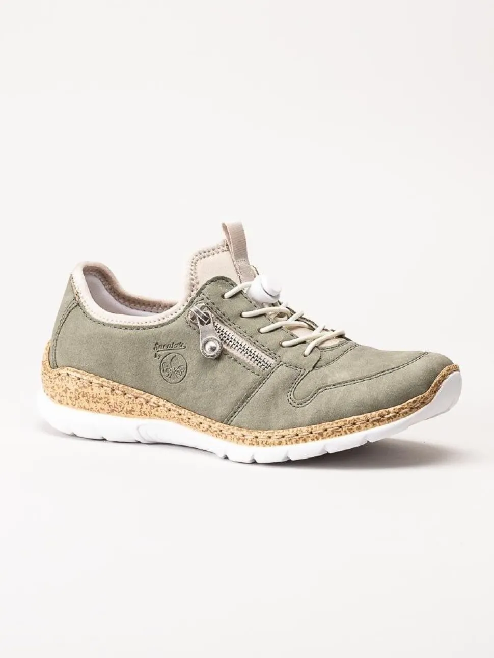 Rieker - Gröna sneakers i skinnimitation