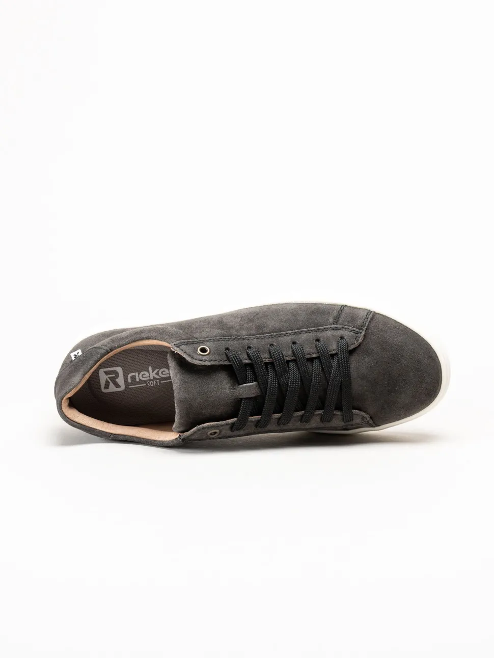 Rieker - Grå sneakers i mocka