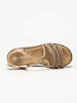 Rieker - Guldfärgade sandaletter